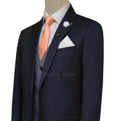 Men's Black 3 Piece Suit with Pick Stitch Lapel